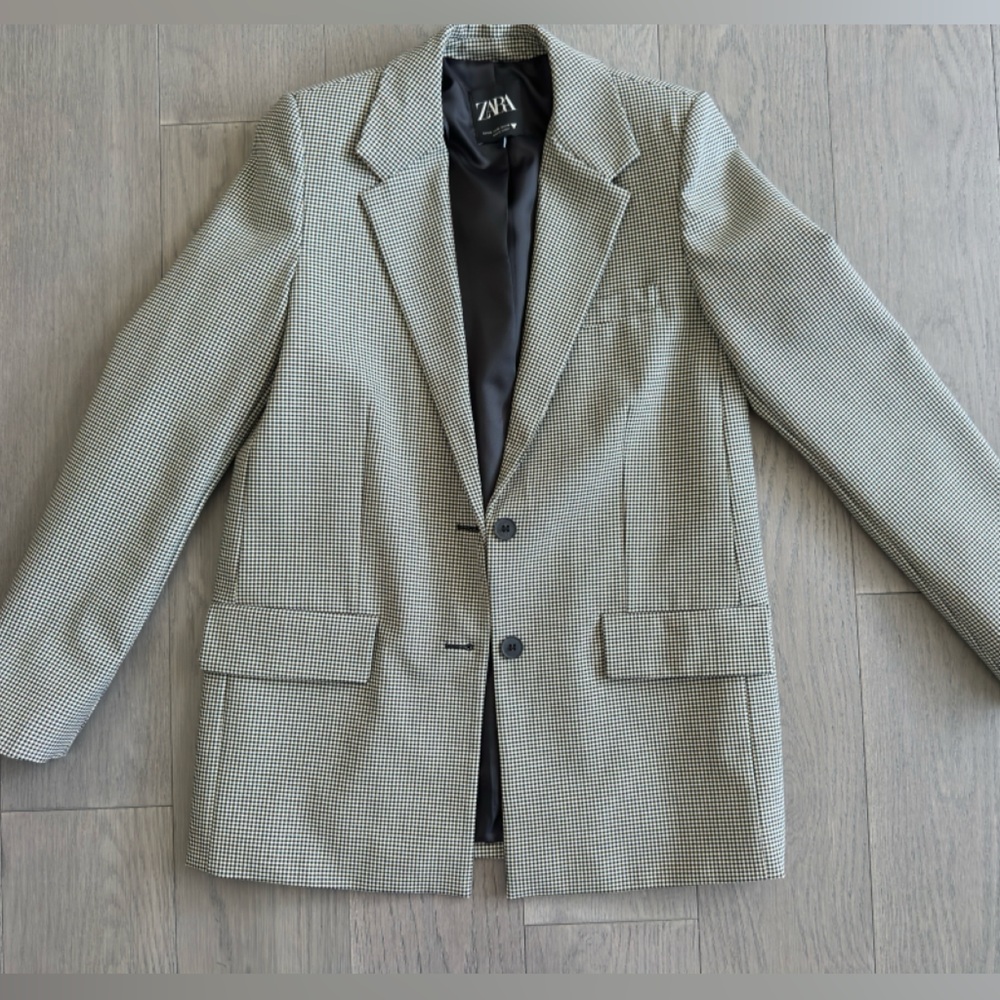 NEW Zara Oversized Checkered Blazer S